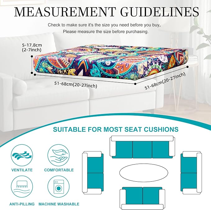 14 Pcs Stretch Patio Cushion Covers, Outdoor Couch Covers Replacement, Outdoor - Image 2