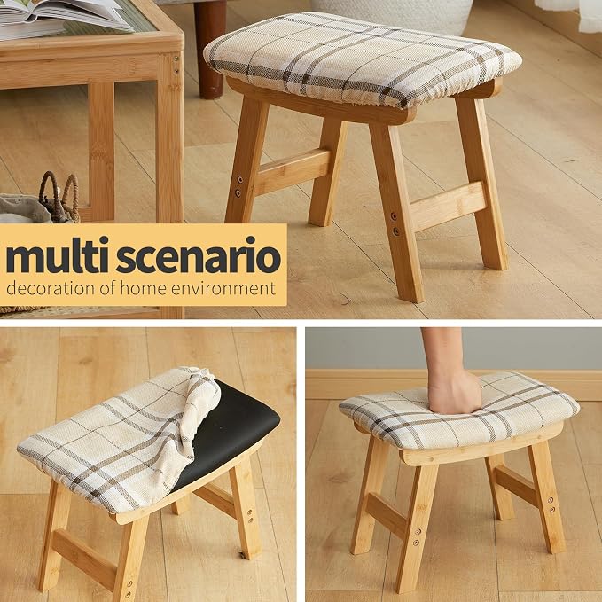 Foot Stool Ottoman Foot Rest Under Desk, Small Stool - Image 4