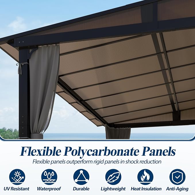 COVERONICS 10' X 13' Outdoor Polycarbonate Lean to Gazebo - Image 4