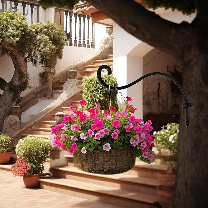 Hourleey 4 Pack Plant Hanger Outdoor, 12 Inch Heavy-Duty Hanging Plant Hook - Image 5