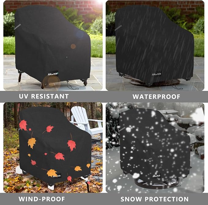 Swivel Patio Chair Covers 2 Pack, Waterproof Heavy Duty Outdoor Chair Covers - Image 8