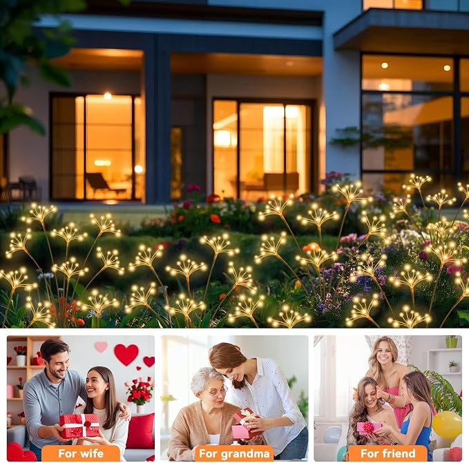 Solar Garden Lights 4 Pack Waterproof Solar Swaying Starburst Light Outdoor - Image 8
