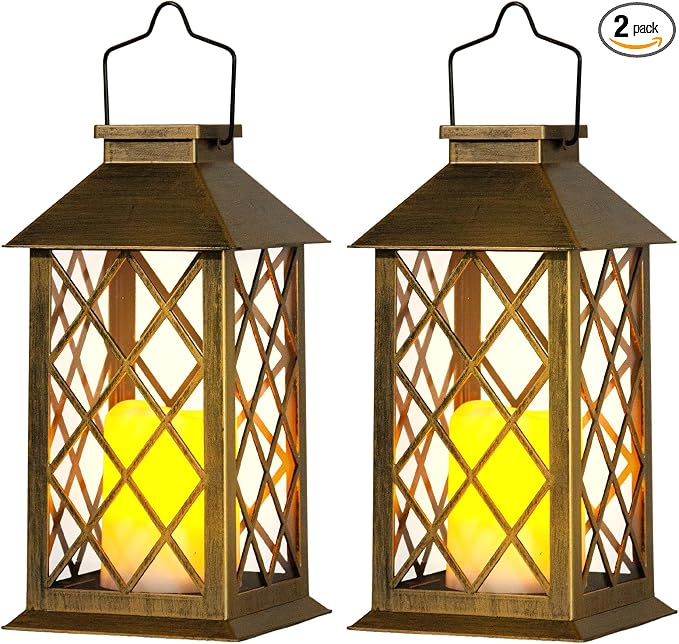 Otdair Solar Lanterns Outdoor Waterproof, 2 Pack 14" Solar Lantern by Otdair