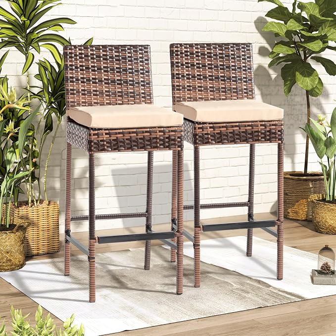 VINGLI Outdoor Bar Stools Set of 2 by VINGLI