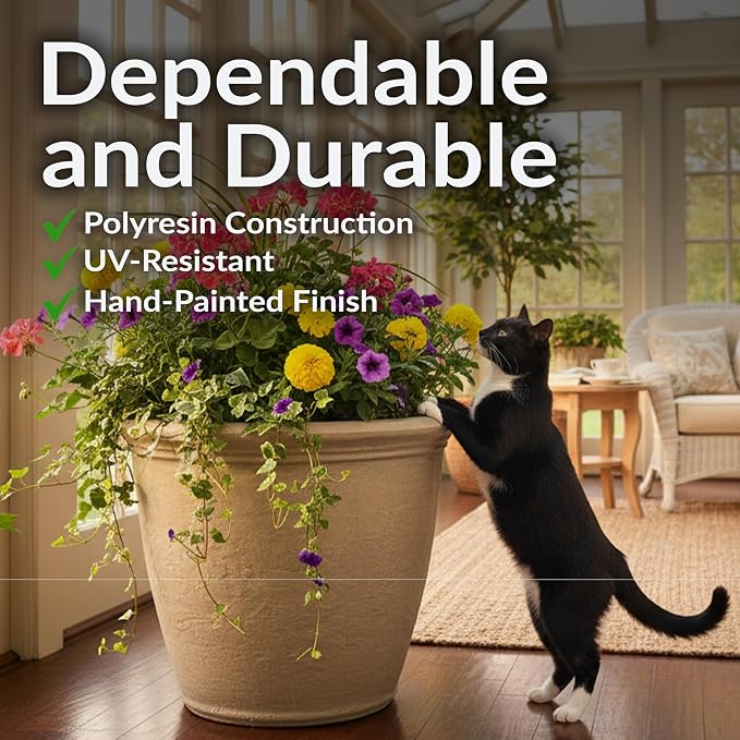 Sunnydaze 20-Inch Anjelica Large Plastic Pot - Image 2