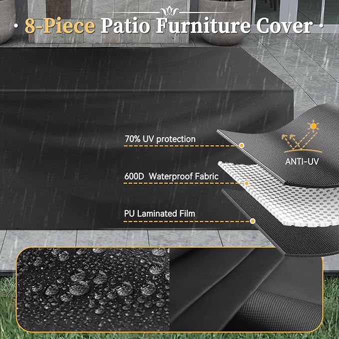 Aoxun 8 Piece Patio Furniture Set - Image 5