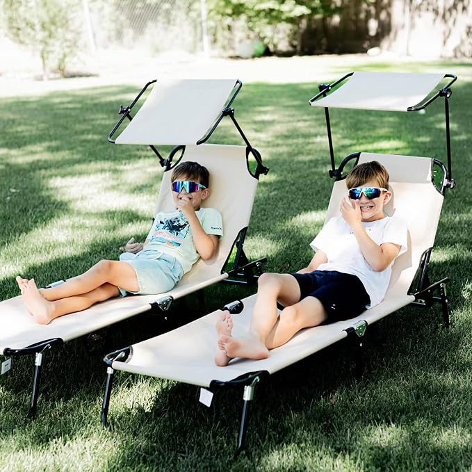 Outsunny Folding Chaise Lounge Pool Lounge Chairs Set of 2, Outdoor Sun Tanning - Image 8