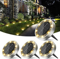 Peasur Mini Solar Ground Lights Outdoor, 4 Pack Flat Solar Powered Disc Lights by Peasur