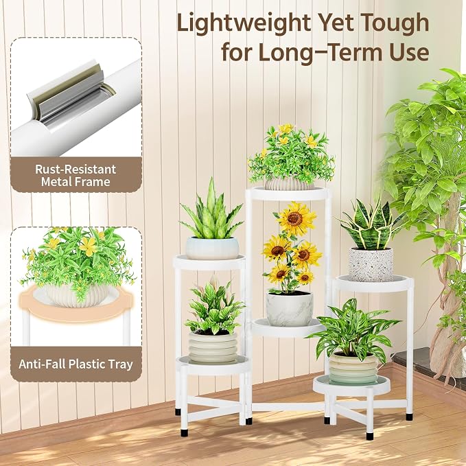 LASZOLA 6 Tiered Folding Plant Stand Indoor - Image 6