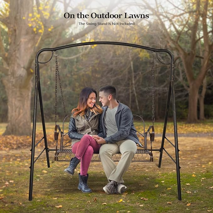 VINGLI Upgraded Metal Patio Porch Swing, 660 LBS Weight Capacity Steel Porch - Image 8