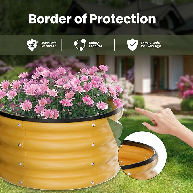 ZXZYHFTY Round Galvanized Raised Garden Bed kit, Round Large Metal Raised - Image 3
