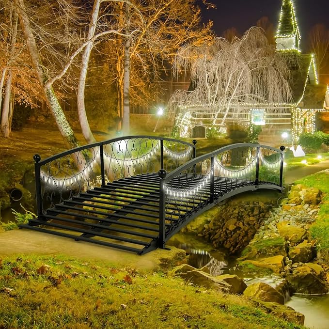 Metal Garden Bridge 8 FT, Durable Decorative Footbridge - Image 2