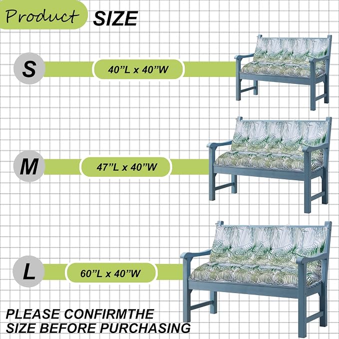 Waterproof Porch Swing Cushion Replacement, Thick 4" 2–3 Seat Outdoor Swing - Image 7