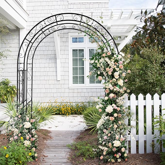 7FT Heavy Duty Steel Garden Arbor - Image 5