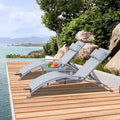 Domi Pool Lounge Chairs Set of 3, Adjustable Aluminum Outdoor Chaise Lounge by domioutdoorliving