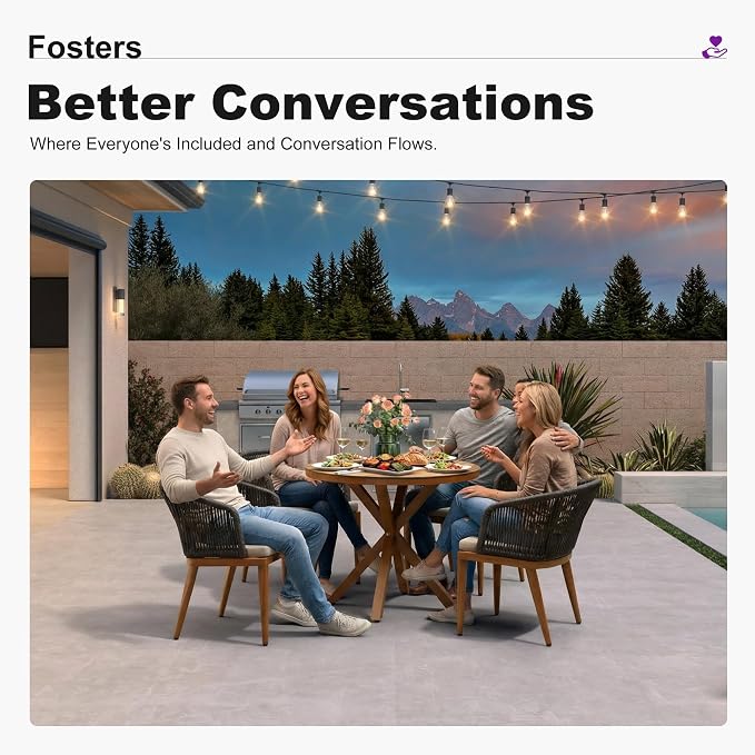 PURPLE LEAF 5 Pieces Round Outdoor Dining Set Patio Table and Chairs Set - Image 5