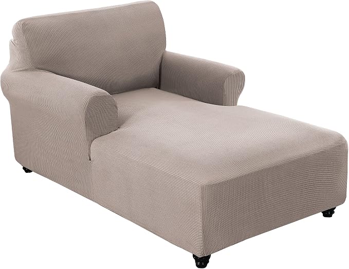 FantasDecor Chaise Lounge Cover Stretch Chair Lattice Slipcover by FantasDecor