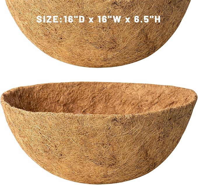 4 Pack 16 Inch Natural Coconut Fiber Liners - Image 7