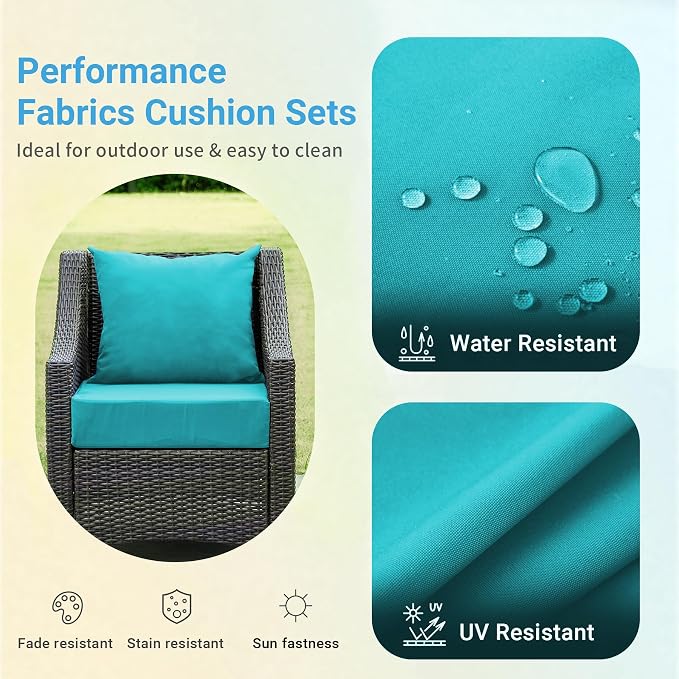 Outdoor Cushions for Patio Furniture, Outdoor Seat Cushion Set 24 x 24 x 4 Inch - Image 3