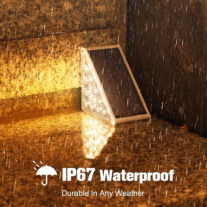 VOLISUN Solar Stair Lights 16 Pack, Solar Step Lights Outdoor Waterproof IP67 - Image 4