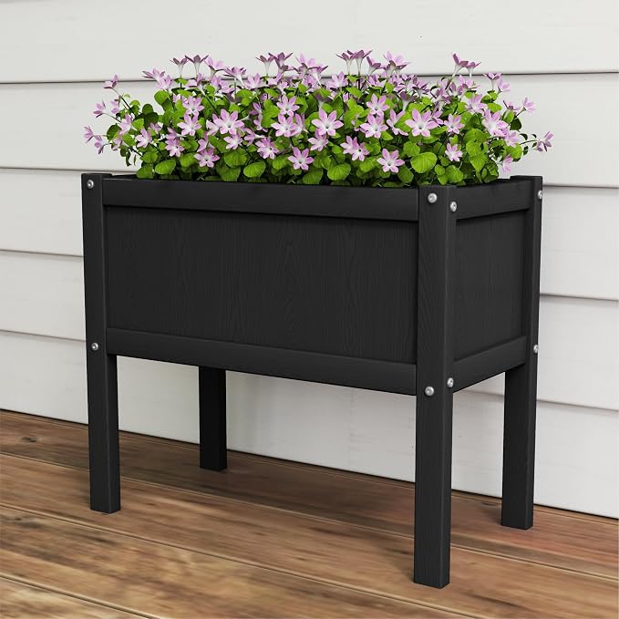 Raised Garden Bed with Drainage Hole Waterproof HDPE Elevated Planter Box with - Image 6