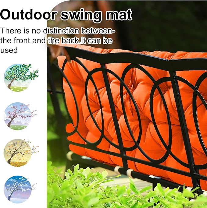 Waterproof Porch Swing Cushion Replacement, 2–3 Seat Swing Seat Cushion - Image 4