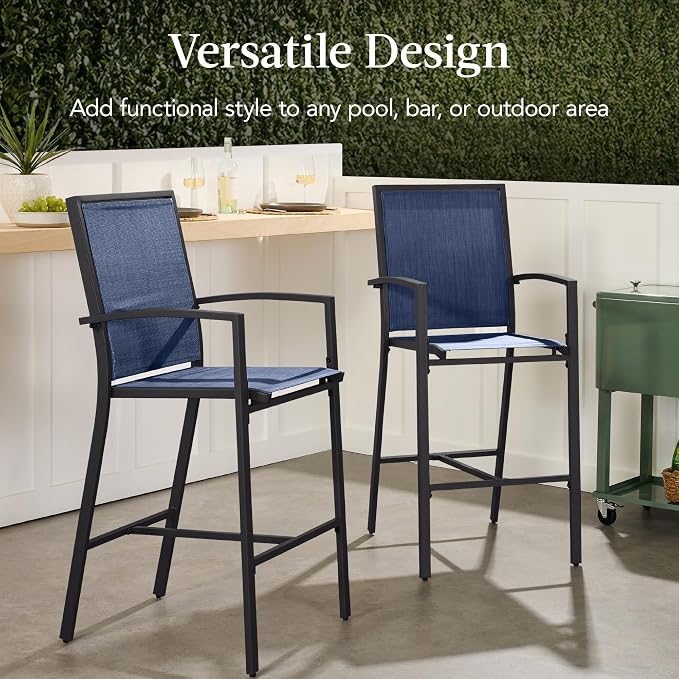 Best Choice Products Outdoor Bar Stools Set of 2, Bar Height, Patio Furniture - Image 6