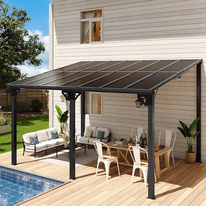 Aoxun 14' x 10' Gazebo for Patio, Lean to Gazebo Pergola by Aoxun