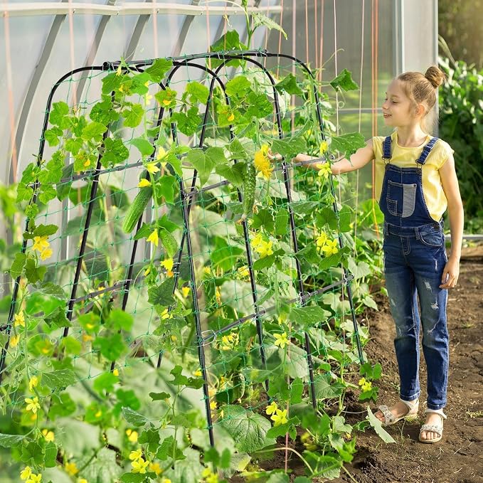 Garden Cucumber Trellis for Climbing Plants Outdoor, 65 x 48 inch U-Shaped - Image 3