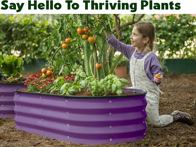 Plant & Plot Galvanized Raised Garden Beds Outdoor // 4×2×1 ft Planter Raised - Image 3