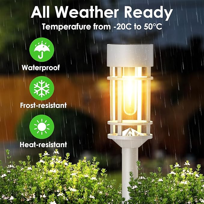 Mancra Solar Pathway Lights Outdoor Waterproof, 8 Pack LED Solar Garden Lights - Image 5