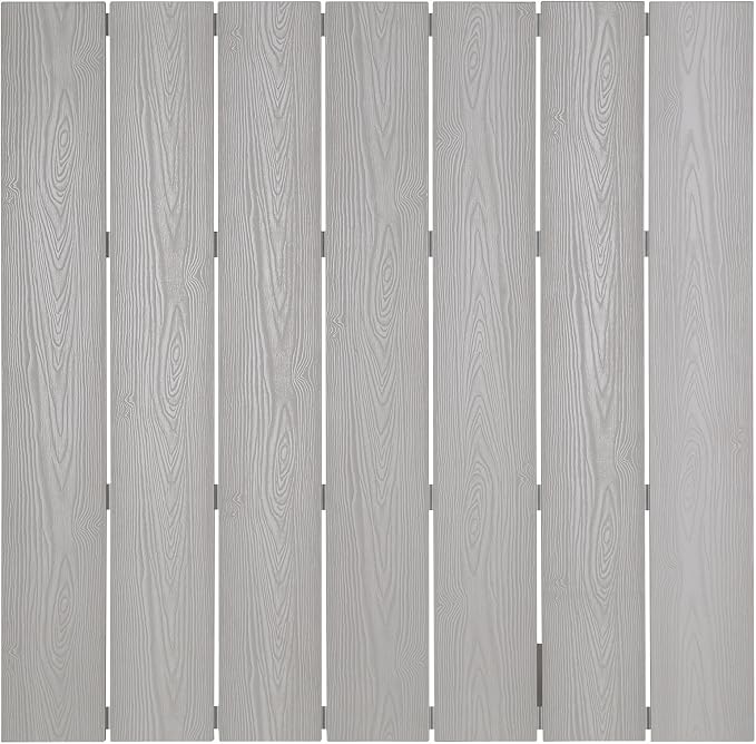 Modway Maine Aluminum Outdoor Patio Bar Table in White Light Gray - Image 4