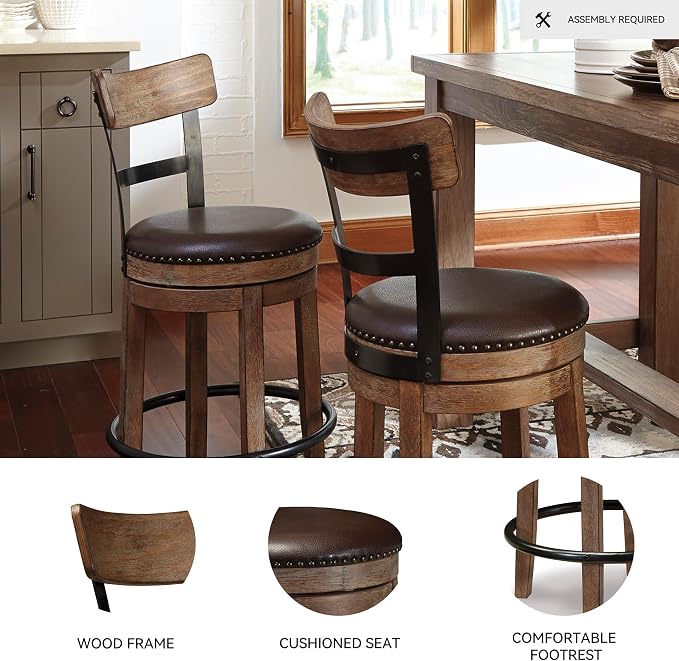 Signature Design by Ashley Pinnadel |24.25" Counter-Height Swivel Bar Stool – - Image 4