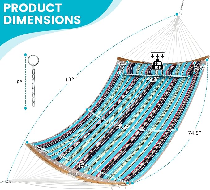 Tangkula 11FT Double Hammock, Heavy Duty Outdoor Hammock - Image 4