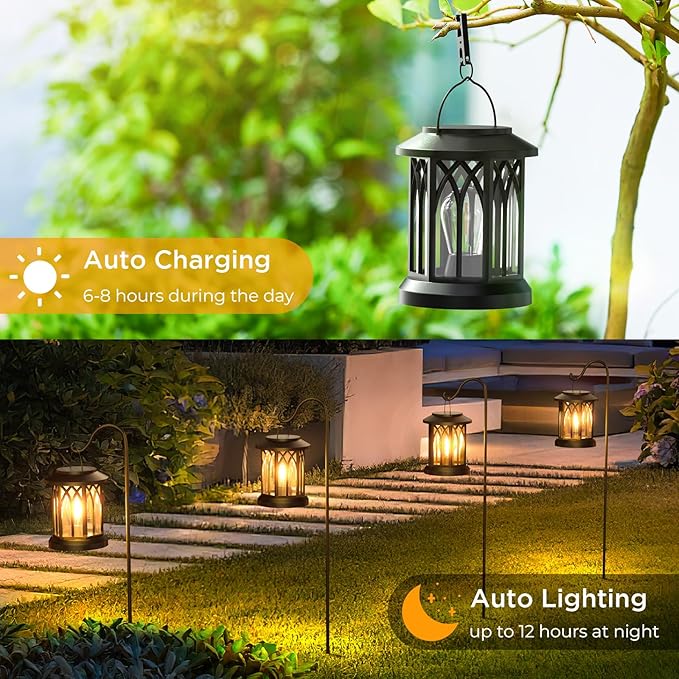 WdtPro Solar Lanterns Outdoor Waterproof, Upgraded Bright Hanging Solar Lights - Image 7