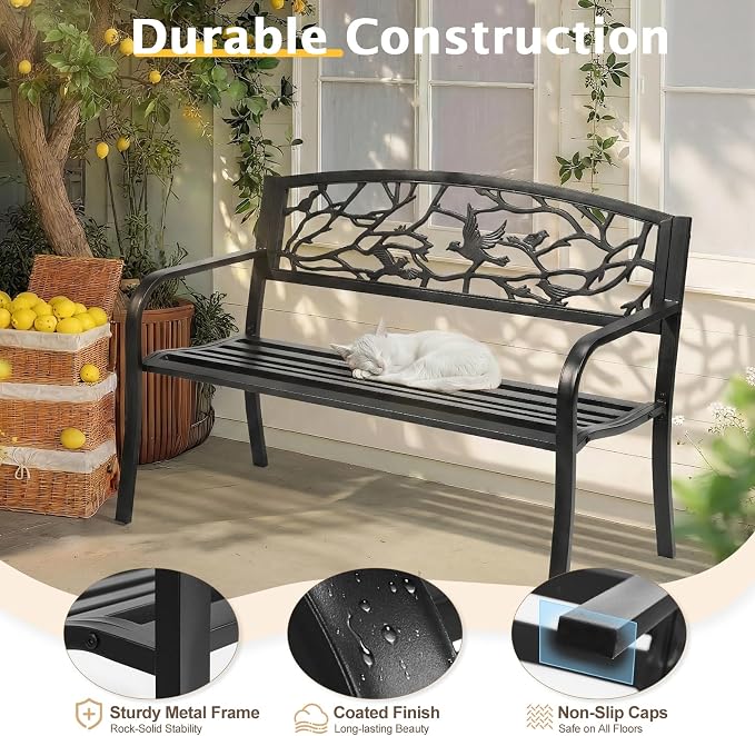 Outvita Outdoor Bench, Patio Bench - Image 7