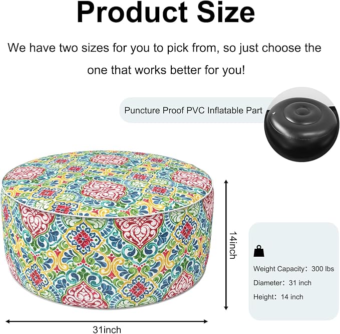 Inflatable Ottoman Stool D31 xH14 - Image 3