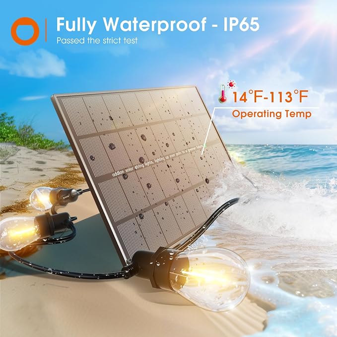 addlon 200FT Solar String Lights Outdoor Waterproof - Image 3