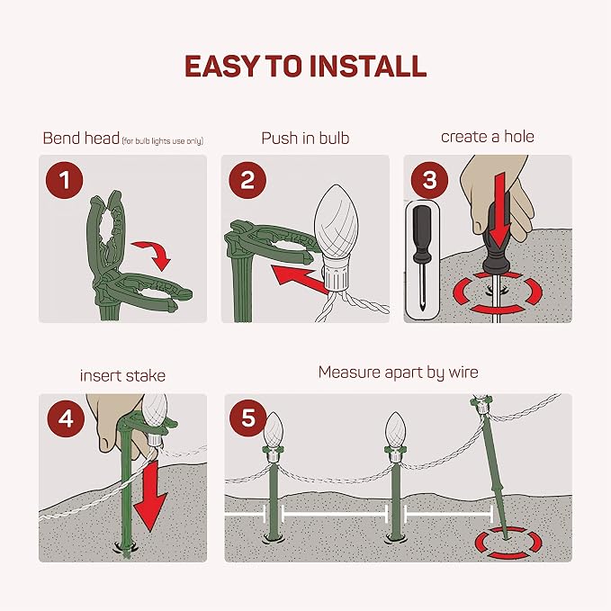 Christmas Light Yard Stakes Outdoor Light Stakes - Image 6