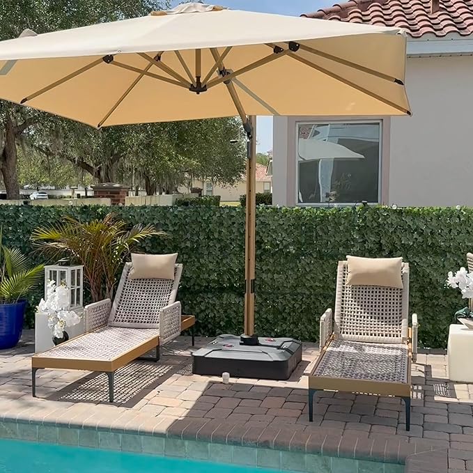 PURPLE LEAF 4 Pieces Outdoor Chaise Lounge Set Rattan Wicker Lounger - Image 2