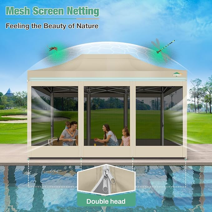 COBIZI 10x15 Canopy Tent, Heavy Duty Pop up Canopy - Image 7