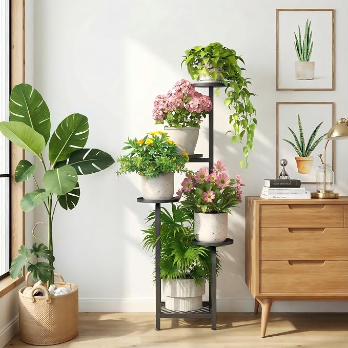 TOSKING 5 Tier Tall Plant Stand Indoor Outdoor, Heavy Duty Corner Shelf - Image 2