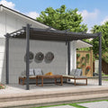 PURPLE LEAF 9.5' X 13' Outdoor Retractable Pergola Against The Wall by PURPLELEAF