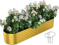 Galvanized Metal Planter Round Raised Garden Bed Kit by ZFHgarden