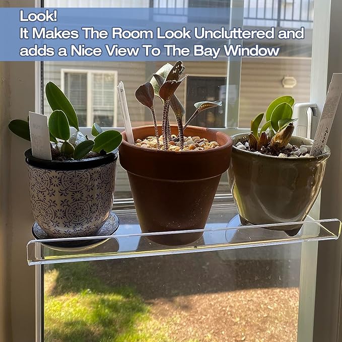 2-Pack 15 Inch Acrylic Window Boxes Plant Shelves, - Image 7