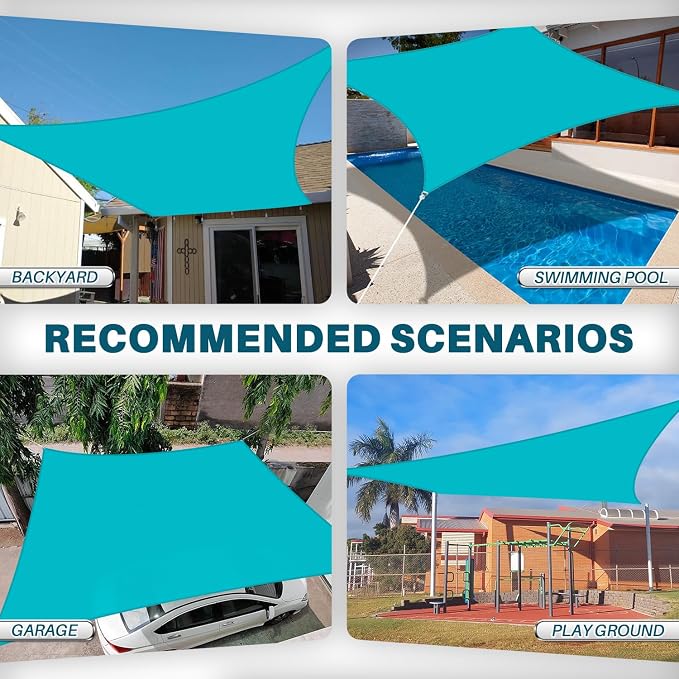 Coarbor 15'x23' Waterproof Sun Shade Sail Rectangle Canopy Shade Cover - Image 2