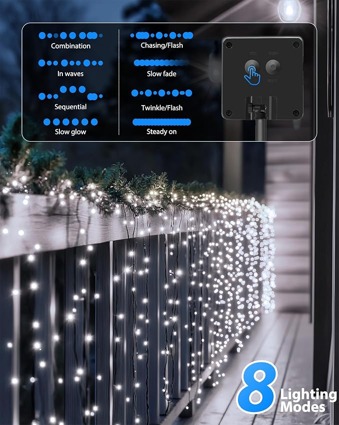 Brightown Solar Outdoor String Lights - 50 FT 120 LED Solar String Lights - Image 5