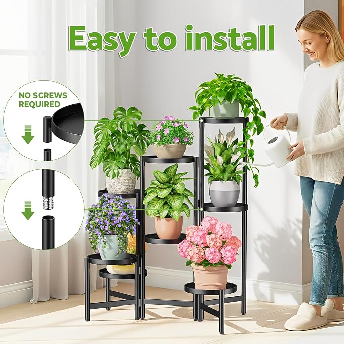 8 Tiered Plant Stand Indoor for Multiple Large Planter, Tall Heavy Duty - Image 6