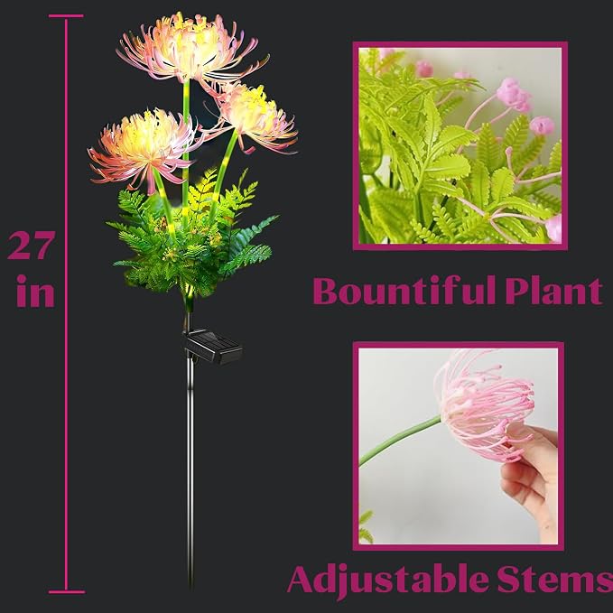 Solar Garden Lights Glowing Flowers & Stems, Outdoor Garden Decoration - Image 4