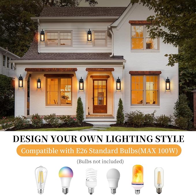 17" Dusk to Dawn Large Outdoor Wall Lights 2-Pack, Anti-Rust Modern Framhouse - Image 8